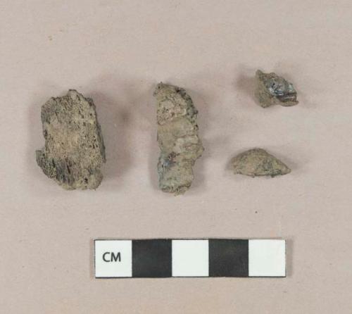 Two coal fragments; one slag fragment; one coal and slag fragment