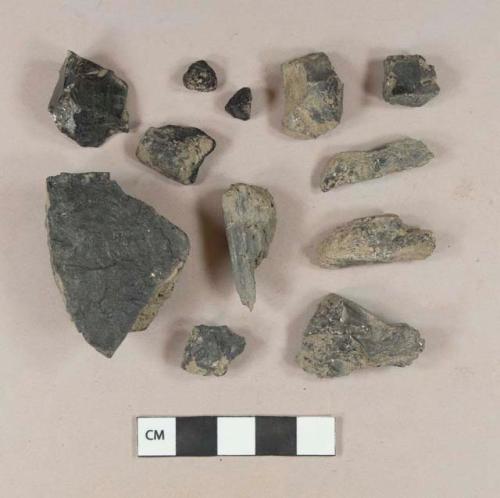 Coal fragments; four charcoal fragments