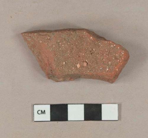 Redware roof tile fragment