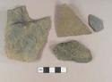 Stone fragments; slate fragment