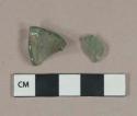 Aqua vessel glass fragments, weathered
