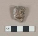 Brown salt-glazed stoneware vessel body fragment, gray paste, molded decoration, likely Bellarmine