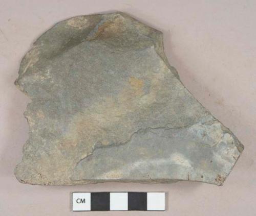 Mudstone, grey, fragment; possibly architectural