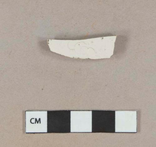 Undecorated white salt glaze stoneware body sherd