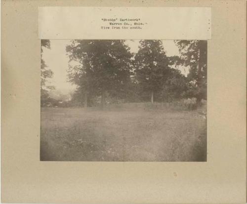 View from the south showing old sugar road cuts in embankment to the left