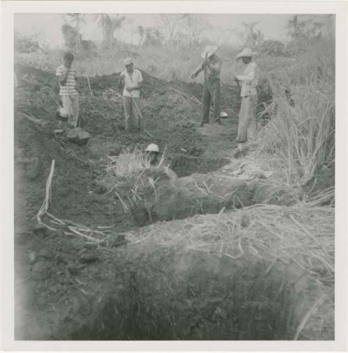 Area A, Trench 7, starting to dig trench