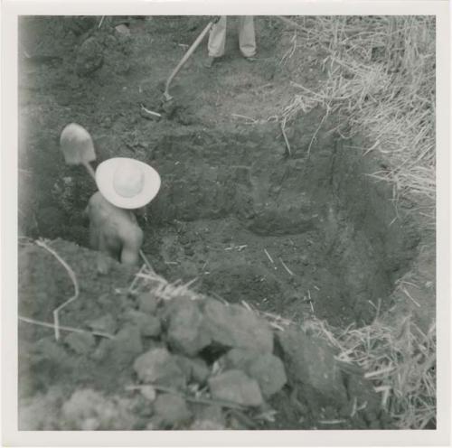 Area A, Trench 7, starting to dig trench