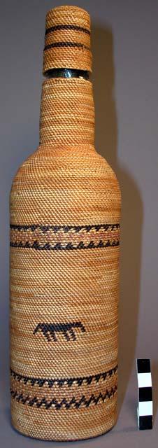 Basket covered bottle