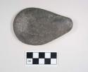 Abrading-smoothing stone. possible palette. tear-shaped large pebble. wide end h