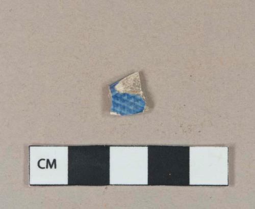 Blue transfer printed pearlware rim sherd