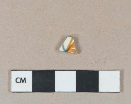 Polychrome hand painted pearlware body sherd