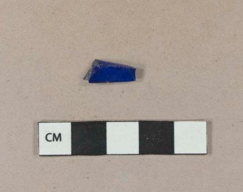 Cobalt glass vessel body fragment