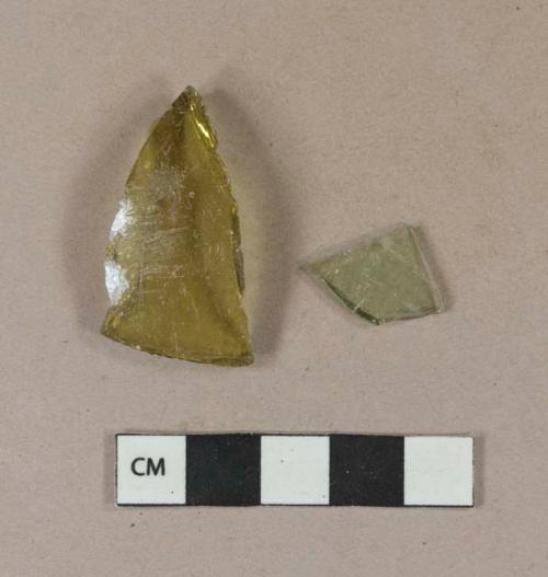 Light green vessel body fragments, likely body glass