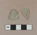 Light aqua glass vessel body fragments, likely bottle