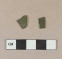 Olive green flat glass fragments