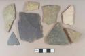 Stone fragments; slate fragments