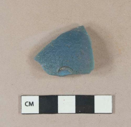 Blue bottle glass fragment