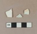 Undecorated pearlware body sherds; undecorated whiteware body sherd