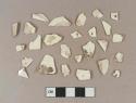 Undecorated pearlware body sherds; undecorated creamware body sherds