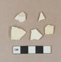 Undecorated creamware body sherds; undecorated pearlware body sherds