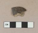 Brown glazed, buff-bodied earthenware body sherd