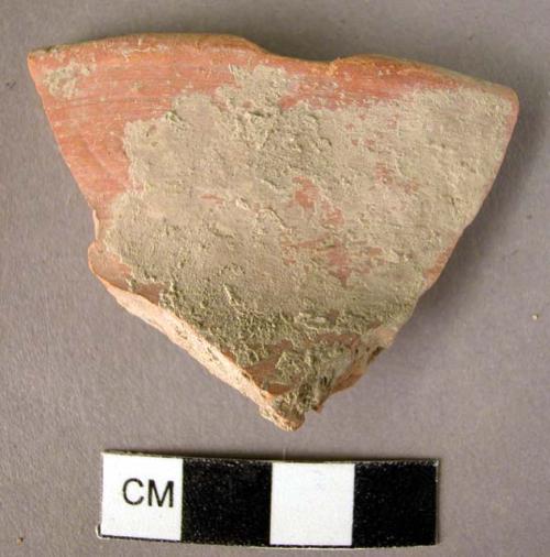 Potsherd - Red "Urfirnis" glaze slip, small vessel rim