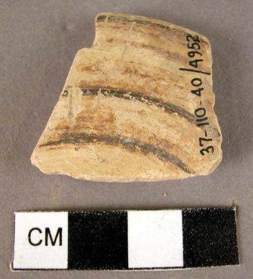 Painted pottery cylix foot fragment