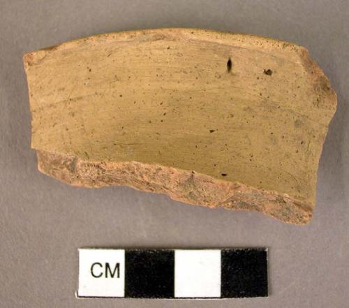 Rim sherd, plain pinkish ware