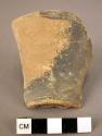 Pottery cup fragment; 2 pottery bases