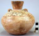 Pottery vessel - constricted mouth and miniature handles