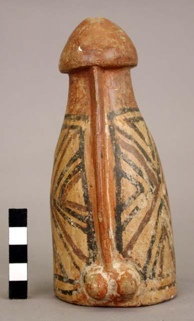 Polychrome penis of clay