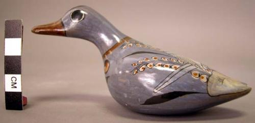 Ceramic burnished duck figurine