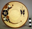 Rustico ware polychrome luncheon set with owl ,bird +plant motif