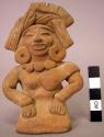 Ceramic terra cotta pre-columbian style kneeling female figurine