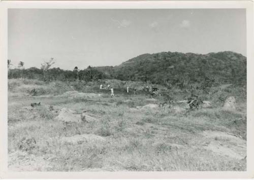 Area A, Trench 7, looking west near bazooka target