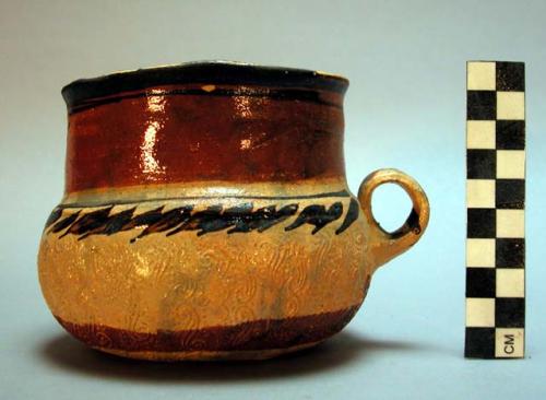 Mug, glazed and stamped