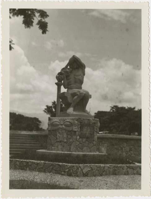 Stone statue in a public park or square