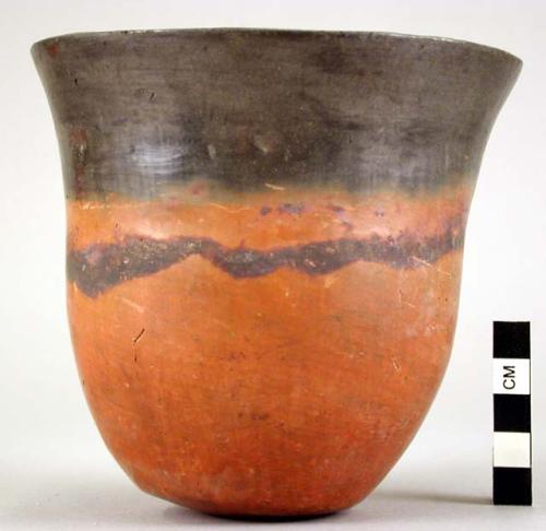 Ceramic black-topped redware beaker