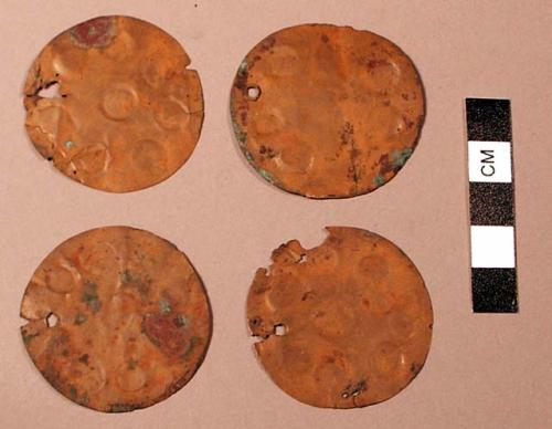 Small round copper plaques