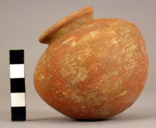 Small pottery jar with constricted neck - Red ware