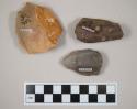 Flint cores; five with cortex; variously colored stone