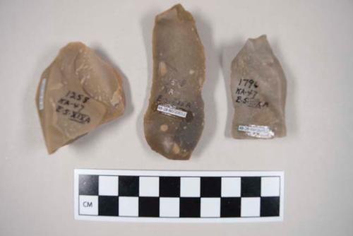 Chipped stone flint gravers (burins)