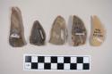 Chipped stone, flint unifaces, possibly projectile points