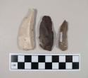 Chipped stone, flint blades with evidence of use on edges