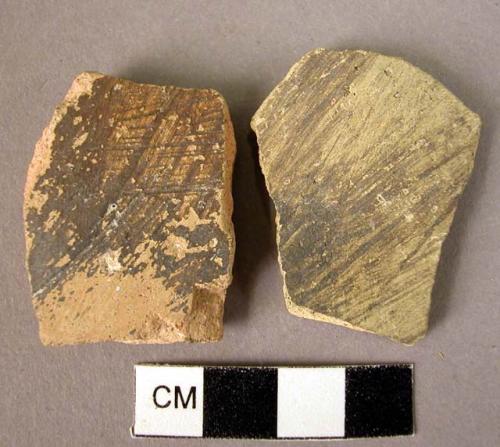 2 potsherds - glazed type