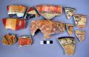 85 potsherds - mostly rims; painted;