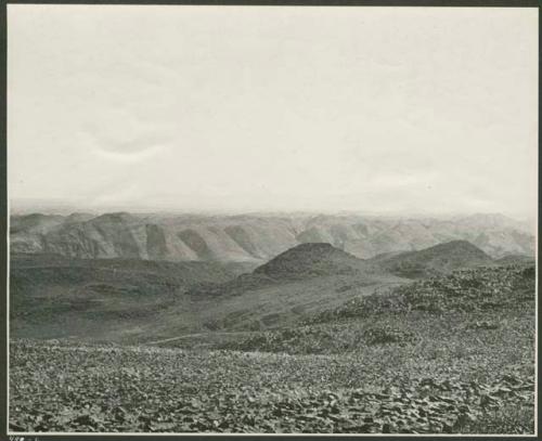 Hills and mountains (print is a cropped image)