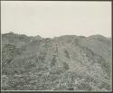 Men walking on a distant hill (print is a cropped image)