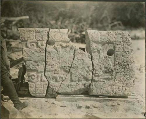 Close view of temple ruins in Tulum