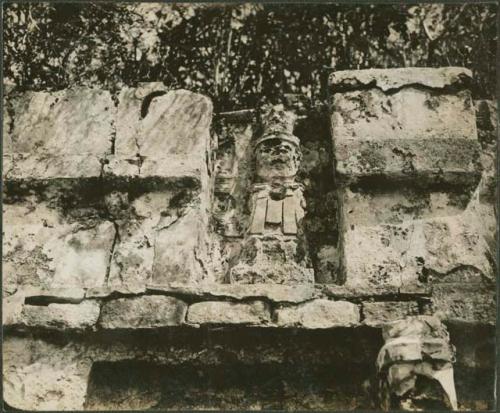 Close view of castillo sculpture in Tulum